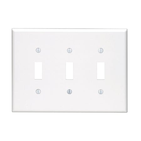 Leviton Leviton White 3 gang Plastic Toggle Wall Plate 1 pk 80511-00W